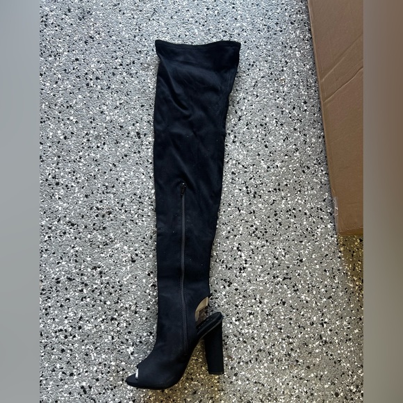 Bamboo thigh high boots open toe - Picture 2 of 4